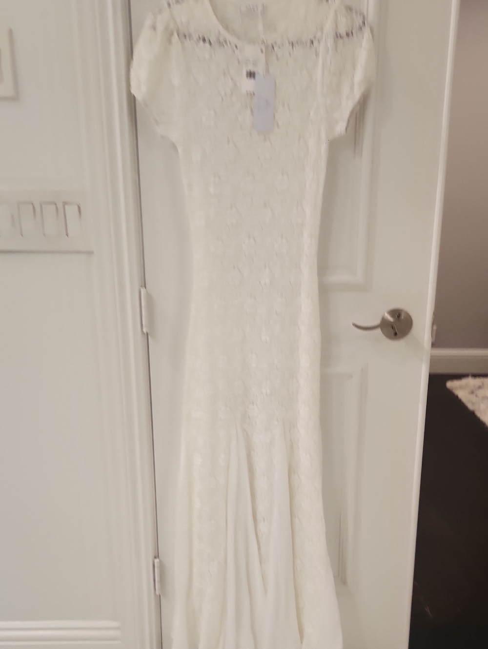 Sage Ivory Lace Cap-Sleeve Wedding Gown